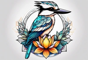 Kookaburra lotus OM tattoo idea