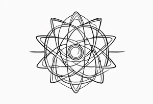 small minimalistic quantum atom spritual tattoo idea