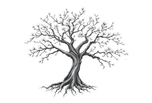 A tree with deep roots or blooming branches symbolizes personal growth tattoo idea