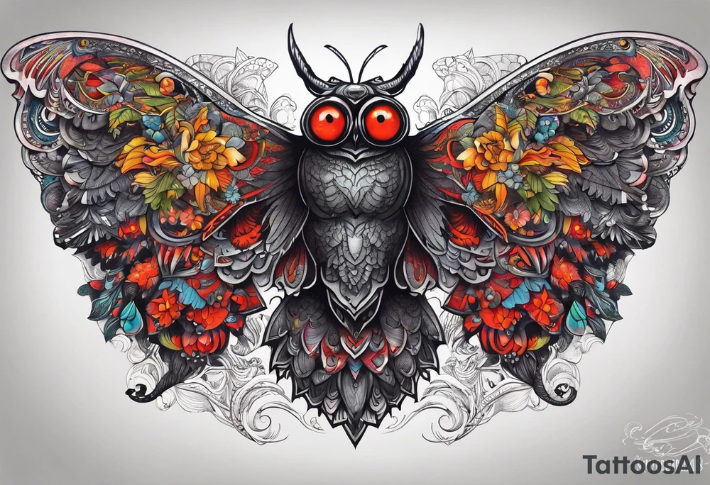 Mothman in action tattoo idea