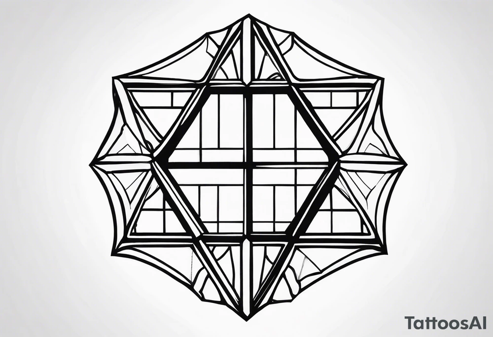 tall octagonal window tattoo idea