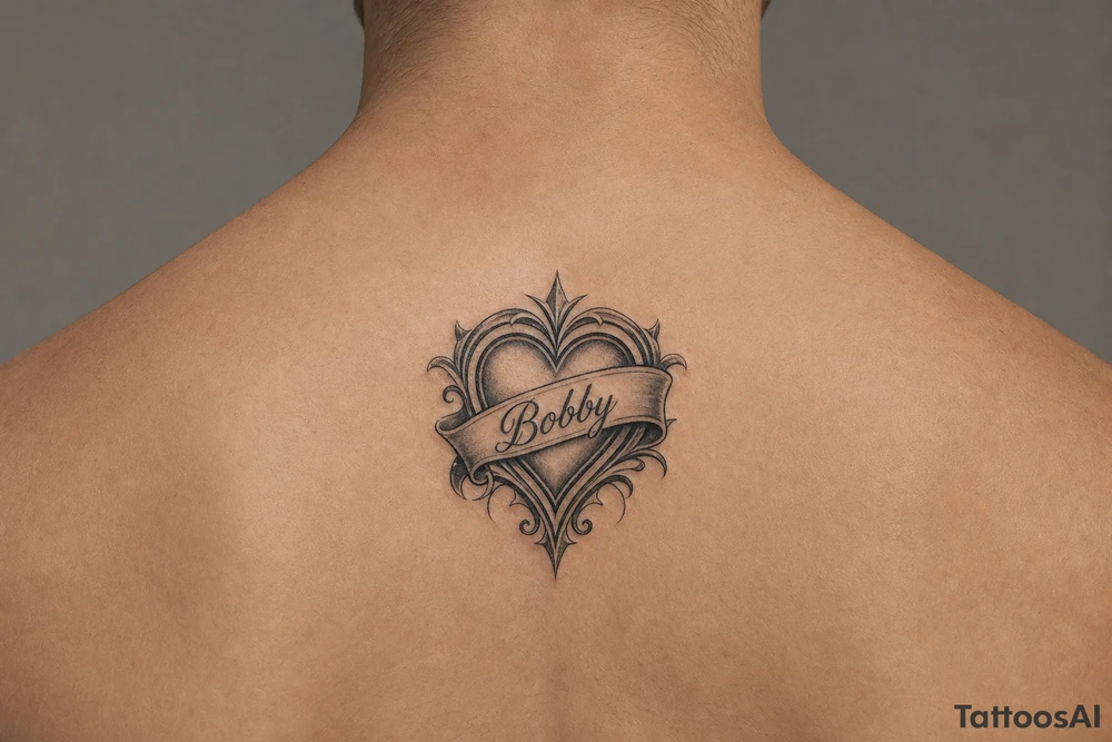 Heart cute adorable beautiful girly preppy heart tattoos with women boyfriends name that is named Bobby tattoo idea