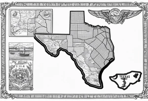 florida outline with texas outline ,772,956, and some dices tattoo idea