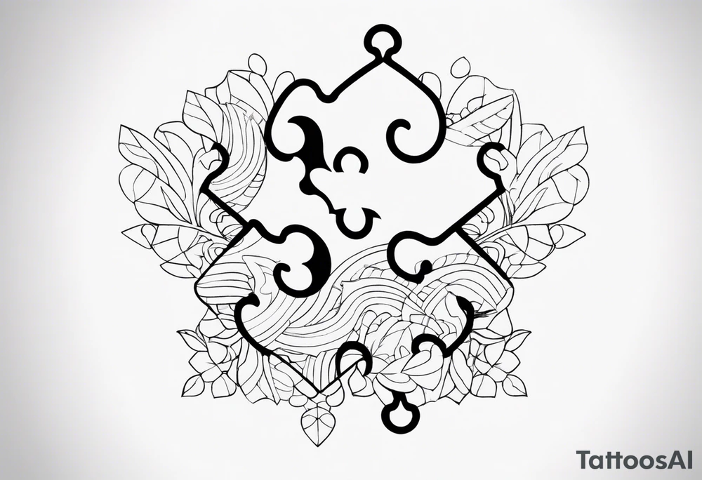 2 Puzzle pieces tattoo idea