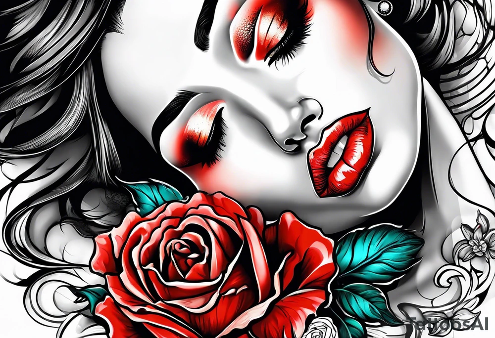 Woman waking from the dead as a new beautiful woman tattoo idea