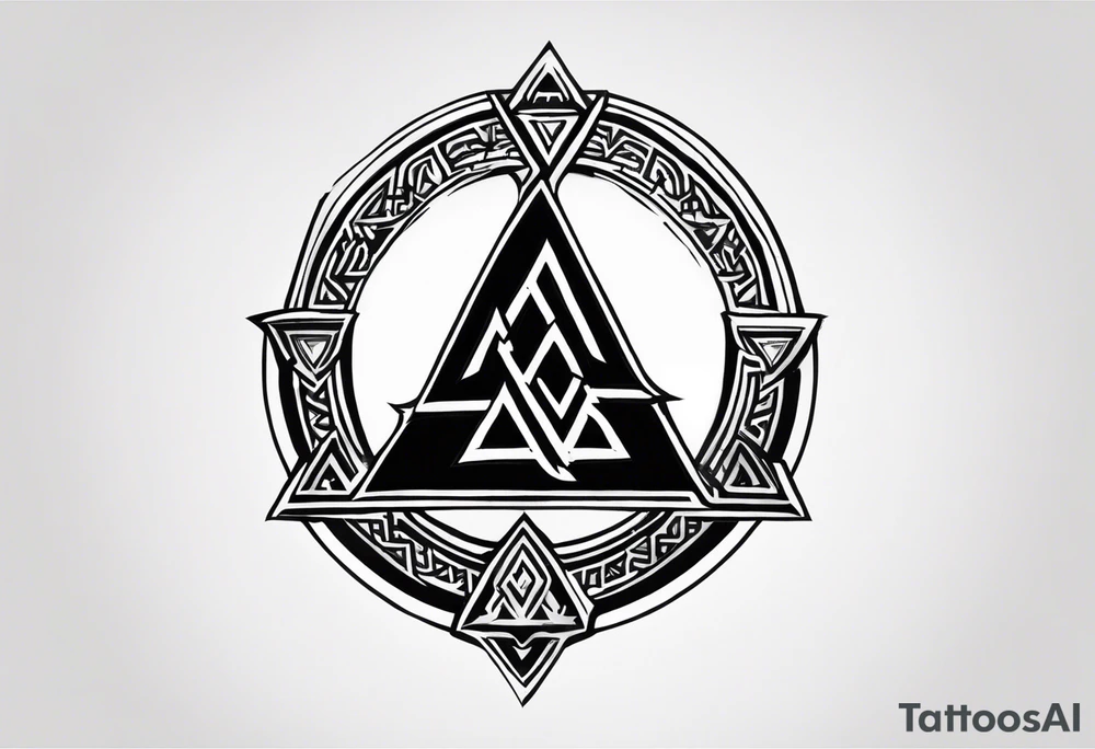 Valhalla shield valknut sword tattoo idea