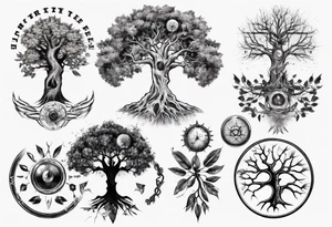 Life tree from sniper bullet tattoo idea