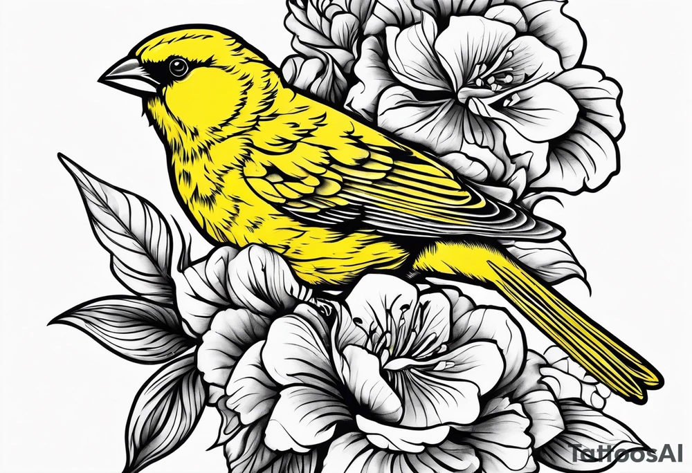 yellow canary tattoo idea