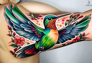 hummingbird lines arm tattoo tattoo idea