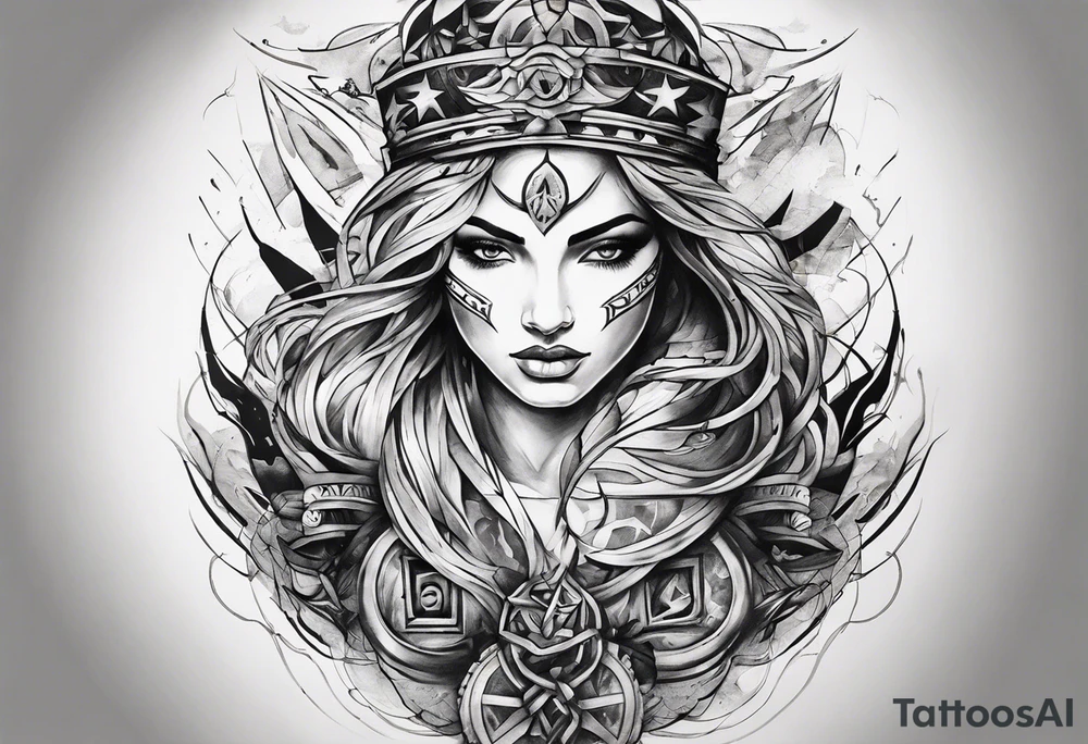 Wide tattoo that appears to be bursting out of the skin, symbolizing freedom. The tattoo should be vibrant and dynamic, with bold lines and colors that evoke a sense of liberation and empowerment. Consider incorporating elements broken chains and other symbols of freedom. The tattoo should be visually striking and thought-provoking. tattoo idea
