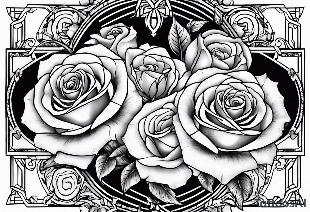 marjrianna name with roses and forever tattoo idea