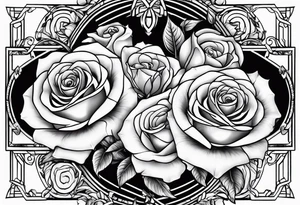 marjrianna name with roses and forever tattoo idea