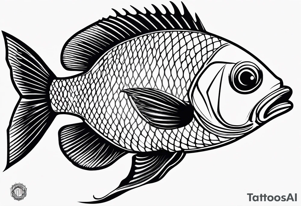 Pinstripe fish tattoo idea