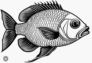 Pinstripe fish tattoo idea