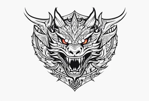 Valhalla sword shield dragon head tattoo idea