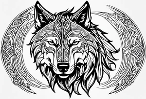 Viking wolf tattoo idea