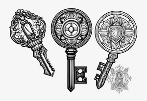 I just want one keychain with 3 keys tattoo idea