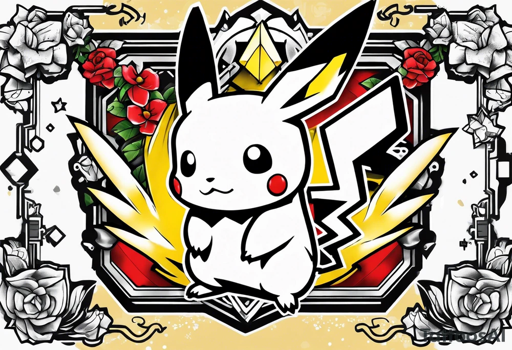 pikachu gameboy tattoo idea