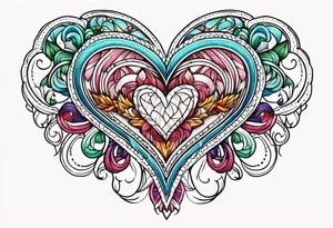 Embroidery heart tattoo idea
