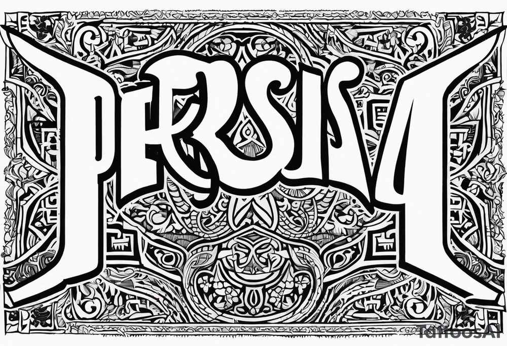 Text saying “Persia” tattoo idea