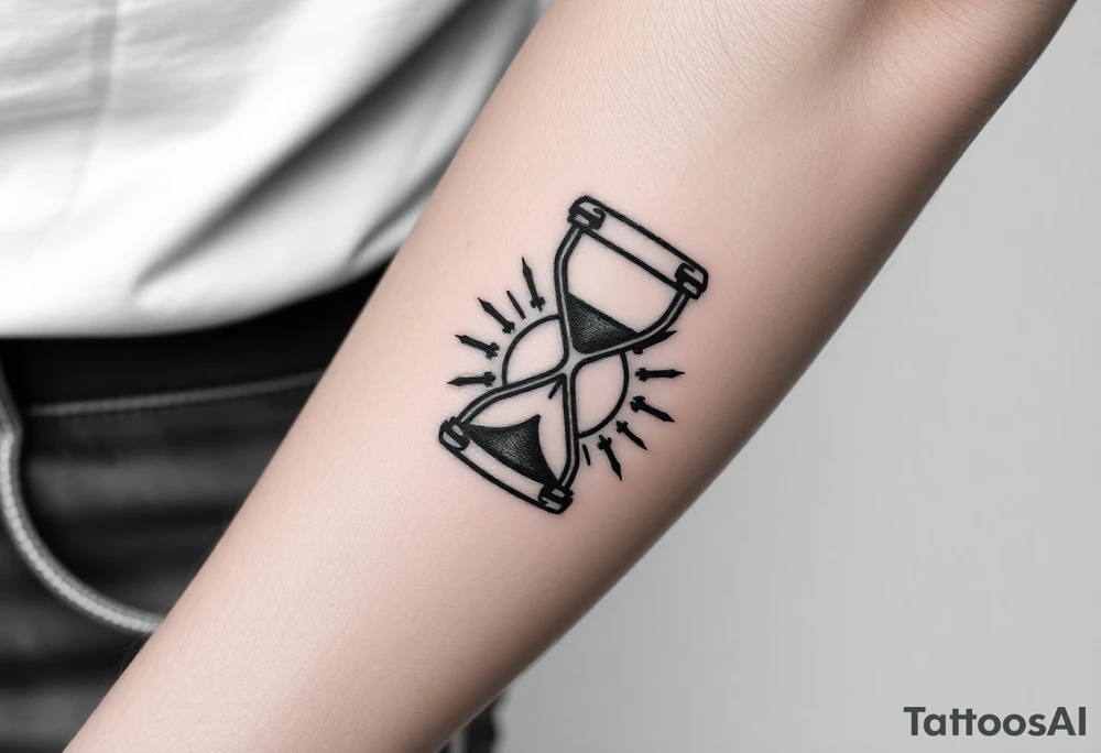 live with what you have and enjoy it to the fullest, hourglass, sun shines down tattoo idea