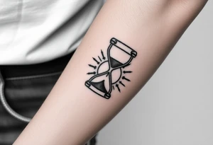 live with what you have and enjoy it to the fullest, hourglass, sun shines down tattoo idea