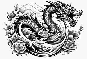 Drache und Sushi tattoo idea