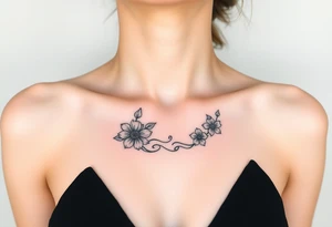 Waves, summer, flowers tattoo idea