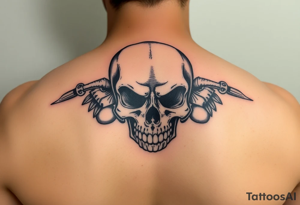 Chicano style. Skull, motorcycle tattoo idea