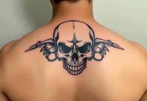 Chicano style. Skull, motorcycle tattoo idea