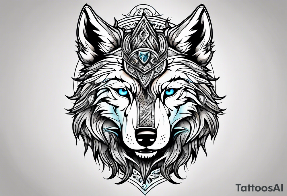 Viking wolf tattoo idea