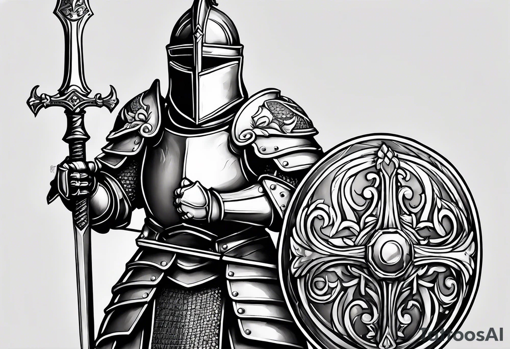 knight in heavy armor tattoo idea