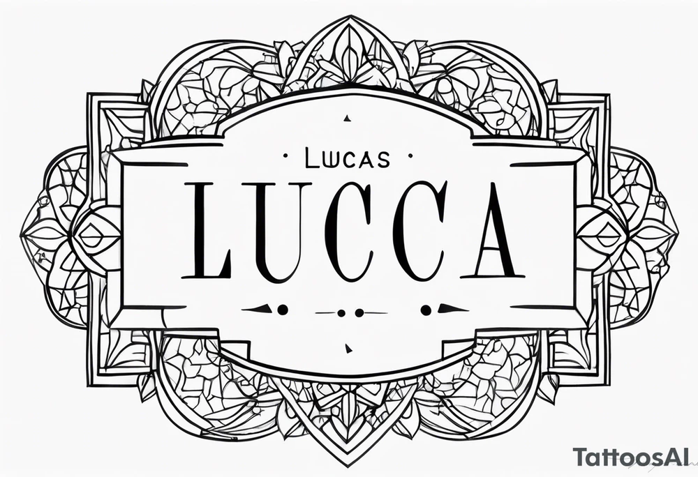 "mini tattoo of the combination of the names, Lucas Jordan Annabel" tattoo idea