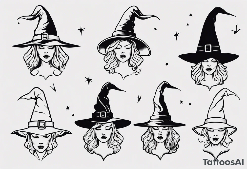 witch hat contour tattoo idea