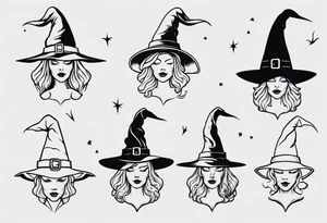 witch hat contour tattoo idea