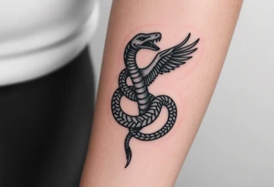 A snake and crane tattoo idea