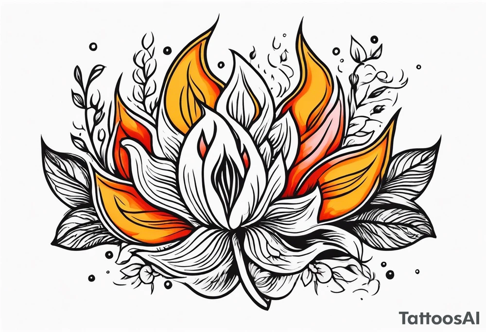 tongues of fire
old school vintage simple traditional design with vintage flowers surrounding
bold color simple tattoo idea