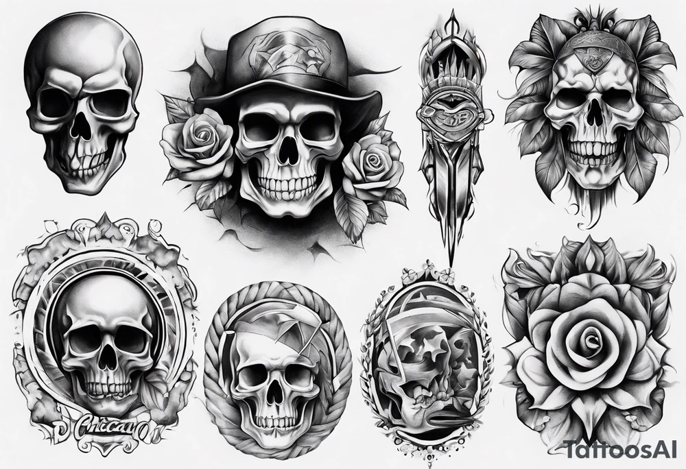 chicano arm sleeve realism tattoo idea