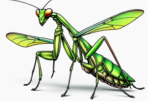 Praying mantis dancing tattoo idea