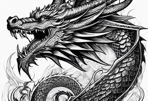 dragon with hieroglyphics tattoo idea