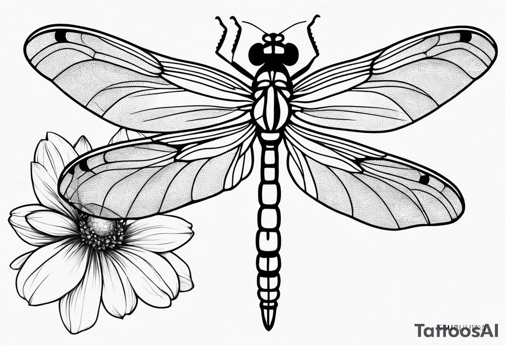 Dragonfly in flight wildflowers simplistic minimalist tattoo idea Dragonfly in flight wildflowers simplistic minimalist tattoo idea