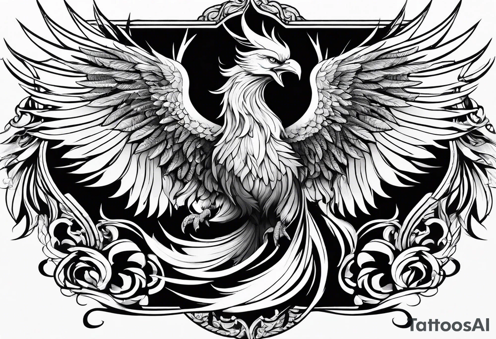 Bold phoenix rising tattoo idea