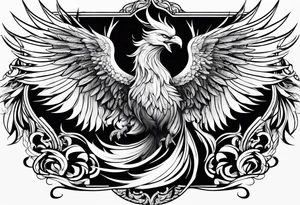 Bold phoenix rising tattoo idea