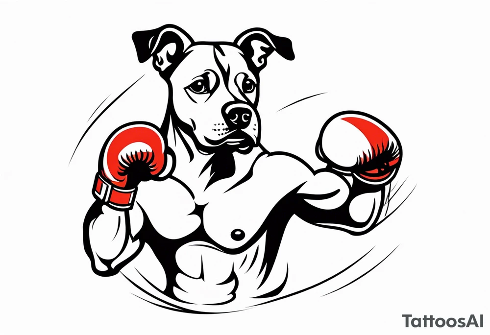 Dog boxing coach tattoo idea