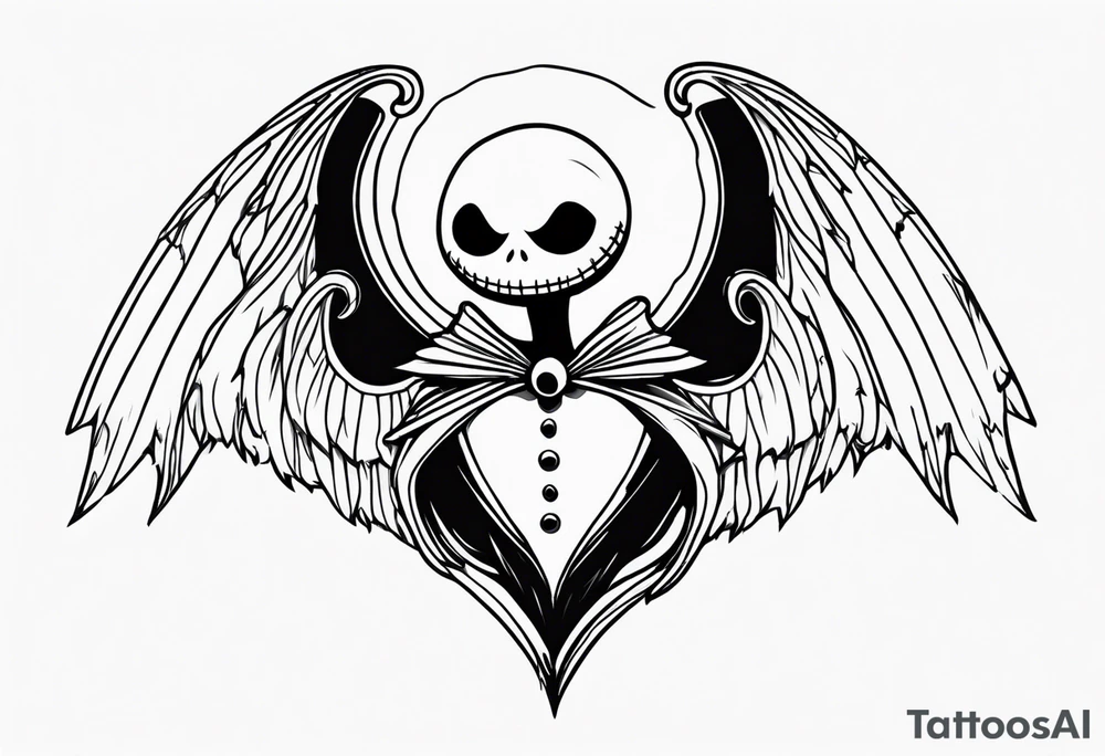 Nightmare before Christmas  statue with wings tattoo idea