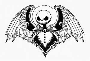 Nightmare before Christmas  statue with wings tattoo idea