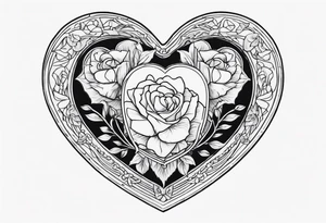 heart locket with two couple inside tattoo idea