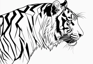 hungry tiger side profile tattoo idea