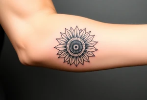 Sunflower with gears tattoo idea