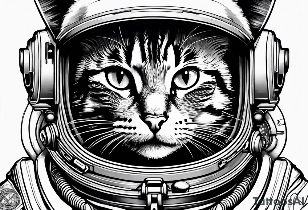 astronaut cat tattoo idea